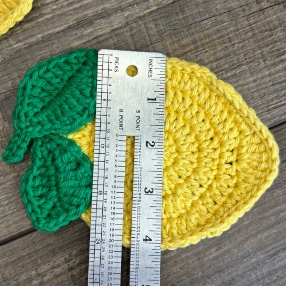 Lemon Cup Mug Coasters Set of‎ 4 Handcrafted Crochet by Seller Cotton